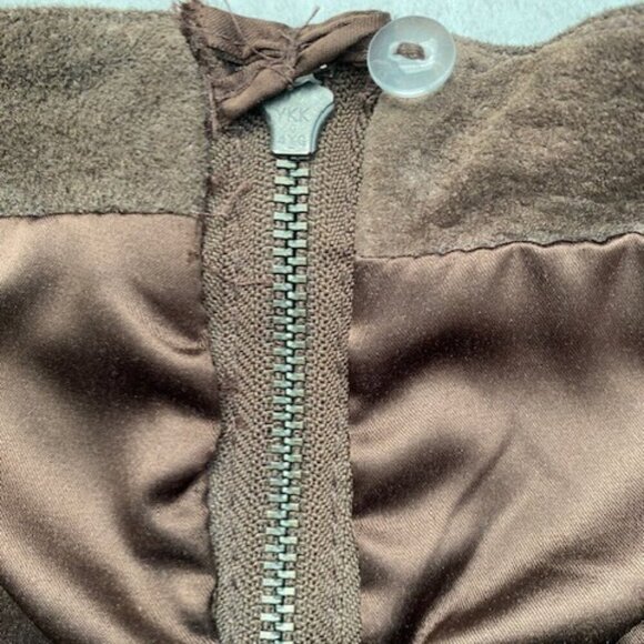 BLANK NYC Chocolate Souffle Brown 100% Suede Leather Wrap Mini Skirt Sz 26 - Picture 13 of 13